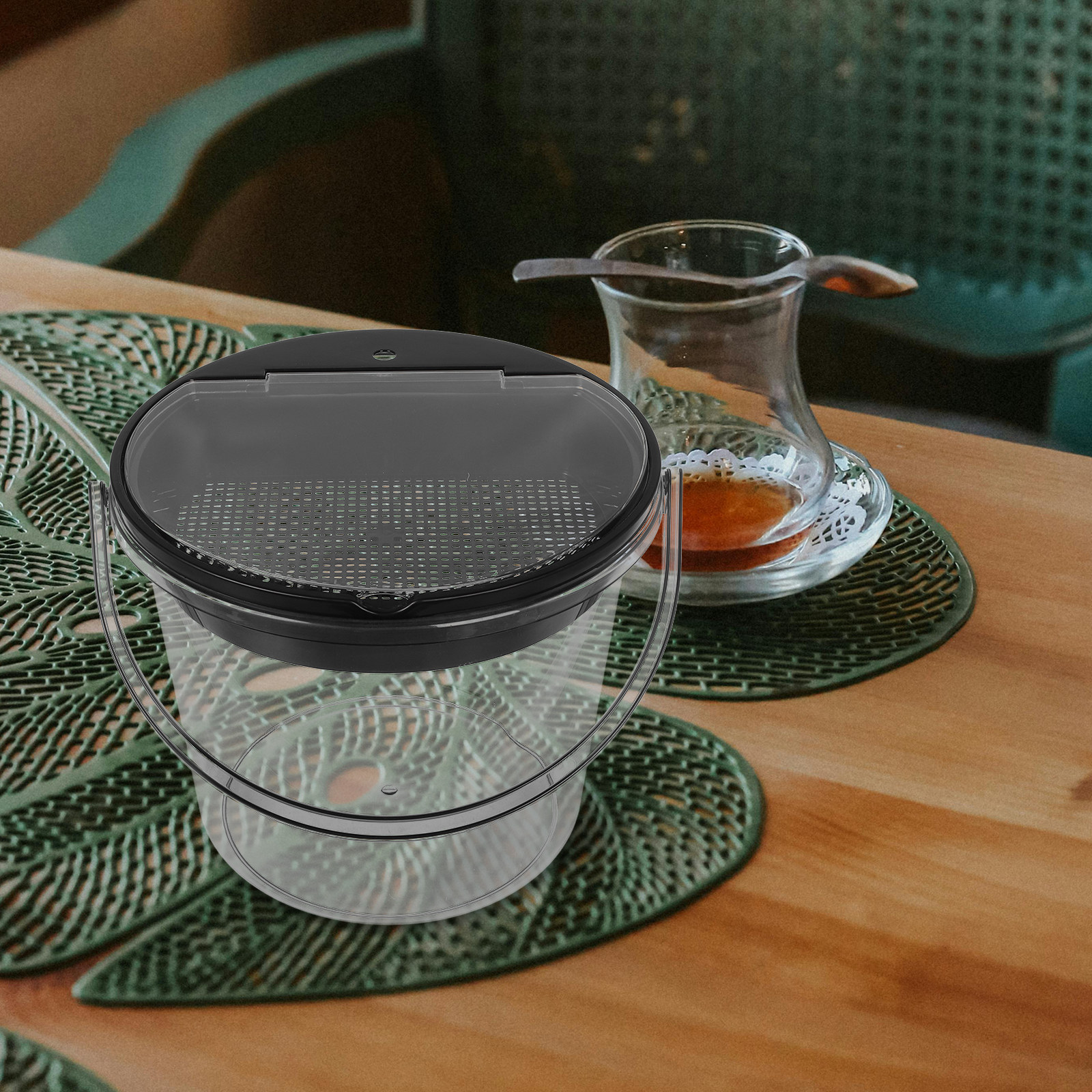 Compost Bin Countertop - Portable Tea Dregs Drainage Bucket Light