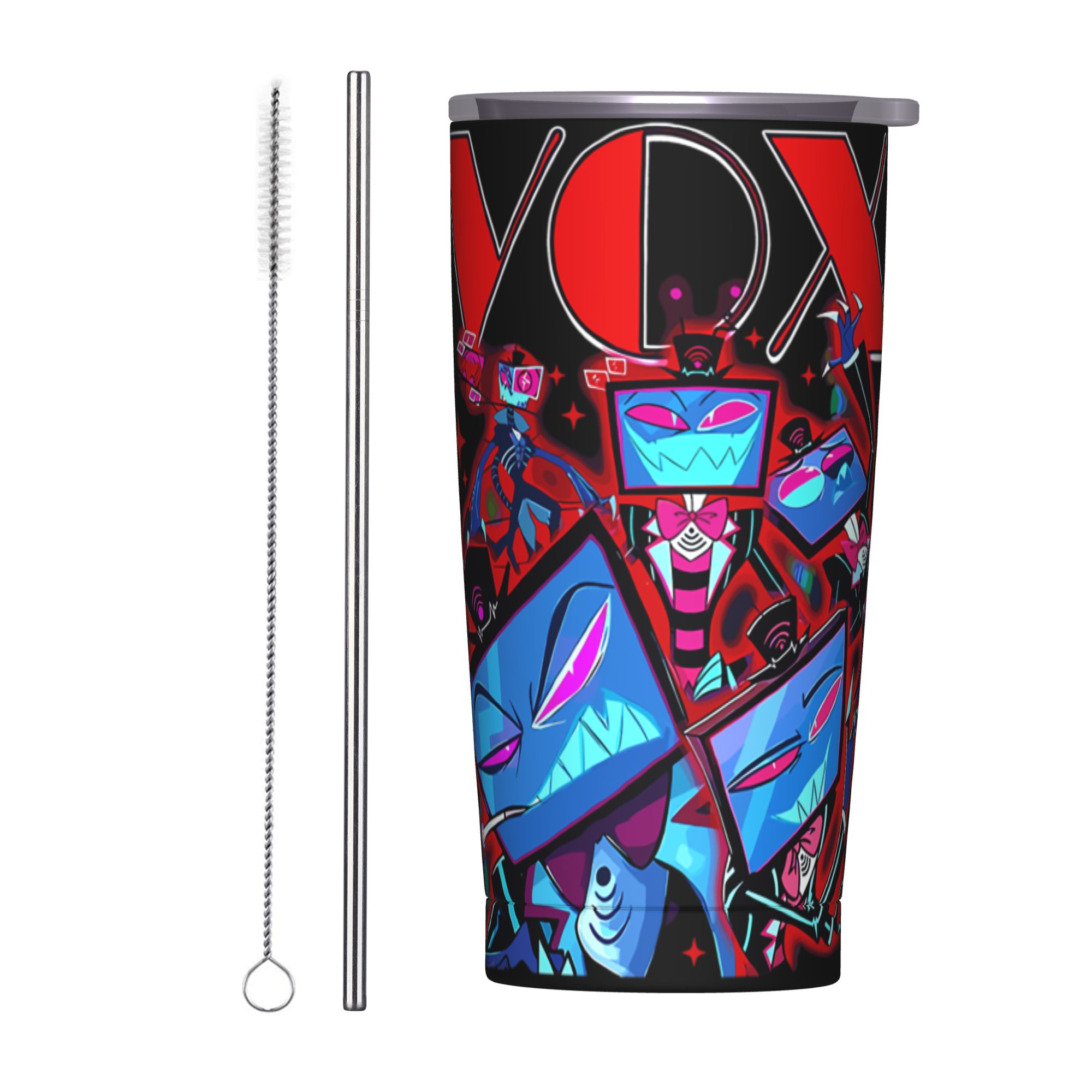 Stainless Steel Straw - Hazbins Anime Hotel Vox Insulated Tumbler
