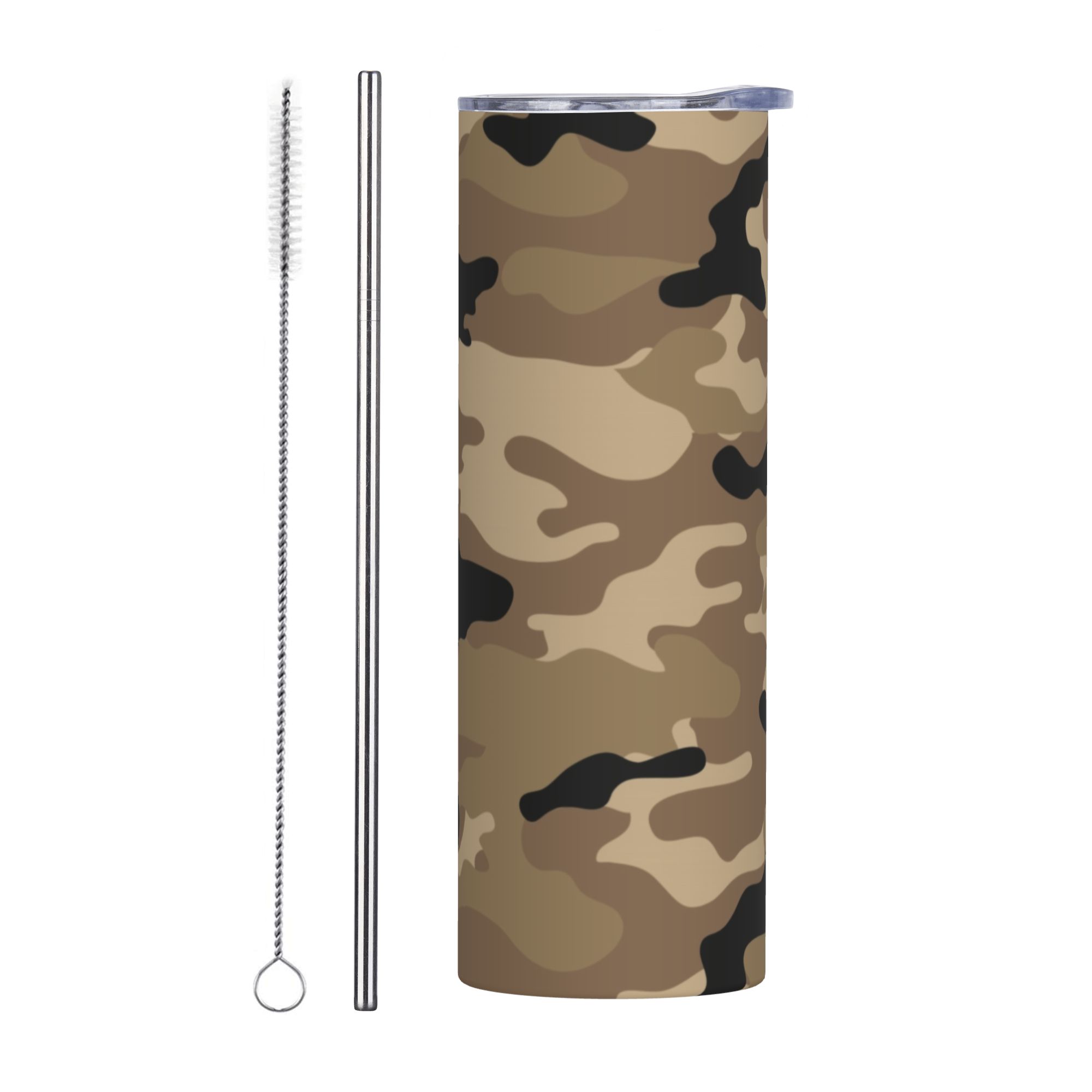 Brown Woodland Camo Pattern Va - مراجعة Stainless Steel Straw وسعره