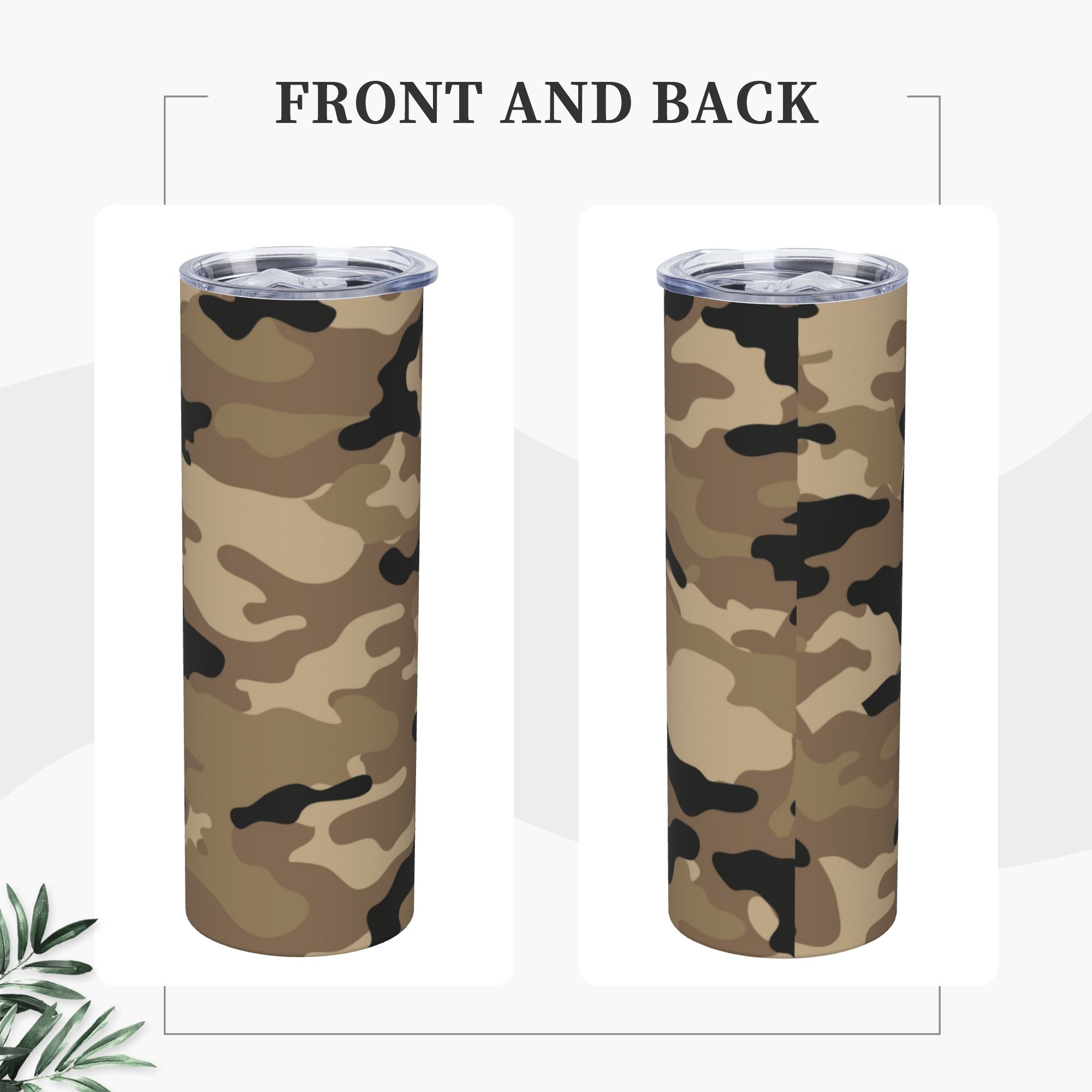 Brown Woodland Camo Pattern Va - مراجعة Stainless Steel Straw وسعره
