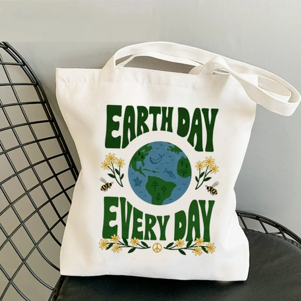 Retro Earth Day Canvas Tote Ba - مراجعة Sustainable Living Eco Friendly Shopping وسعره