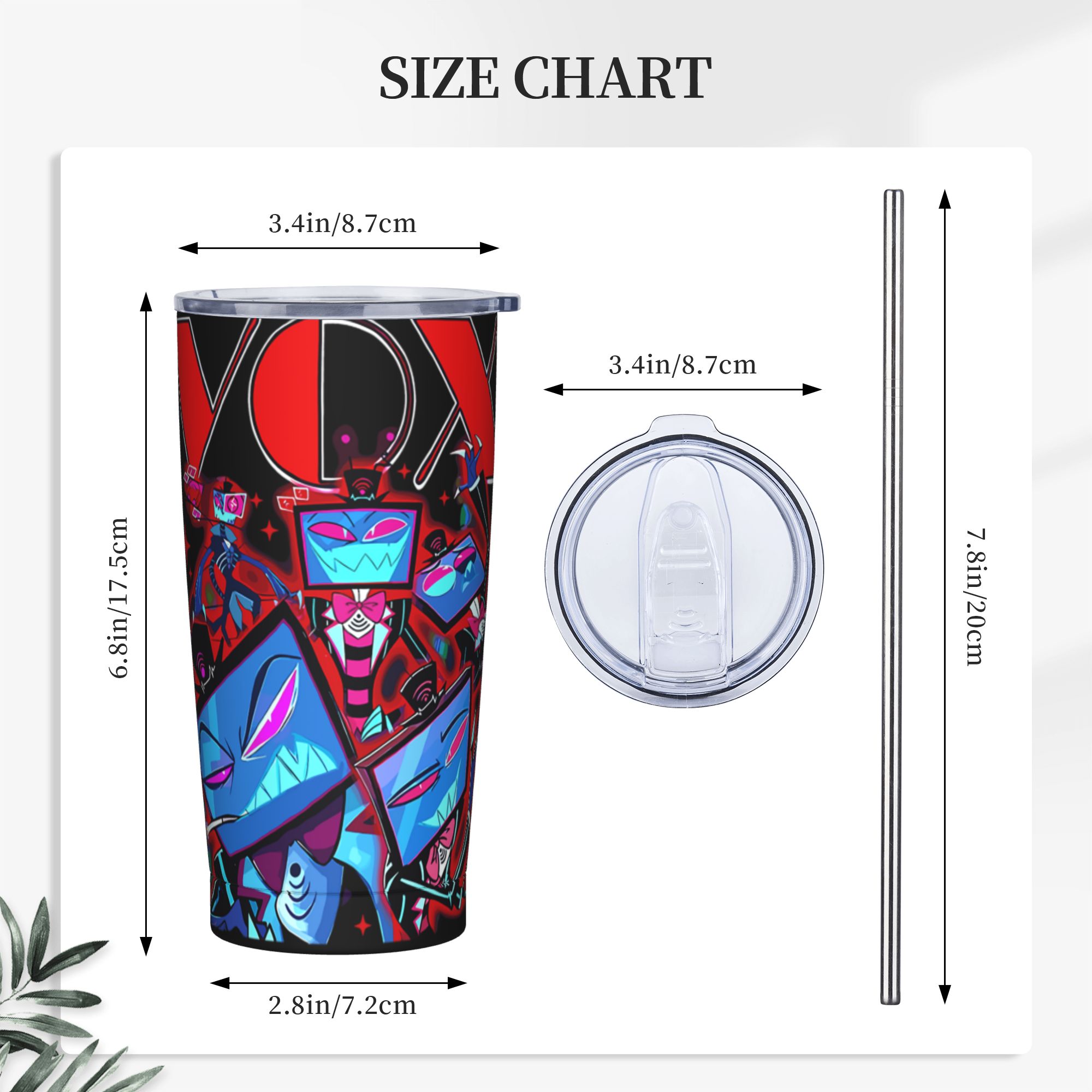 Hazbins Anime Hotel Vox Insula - مراجعة Stainless Steel Straw وسعره
