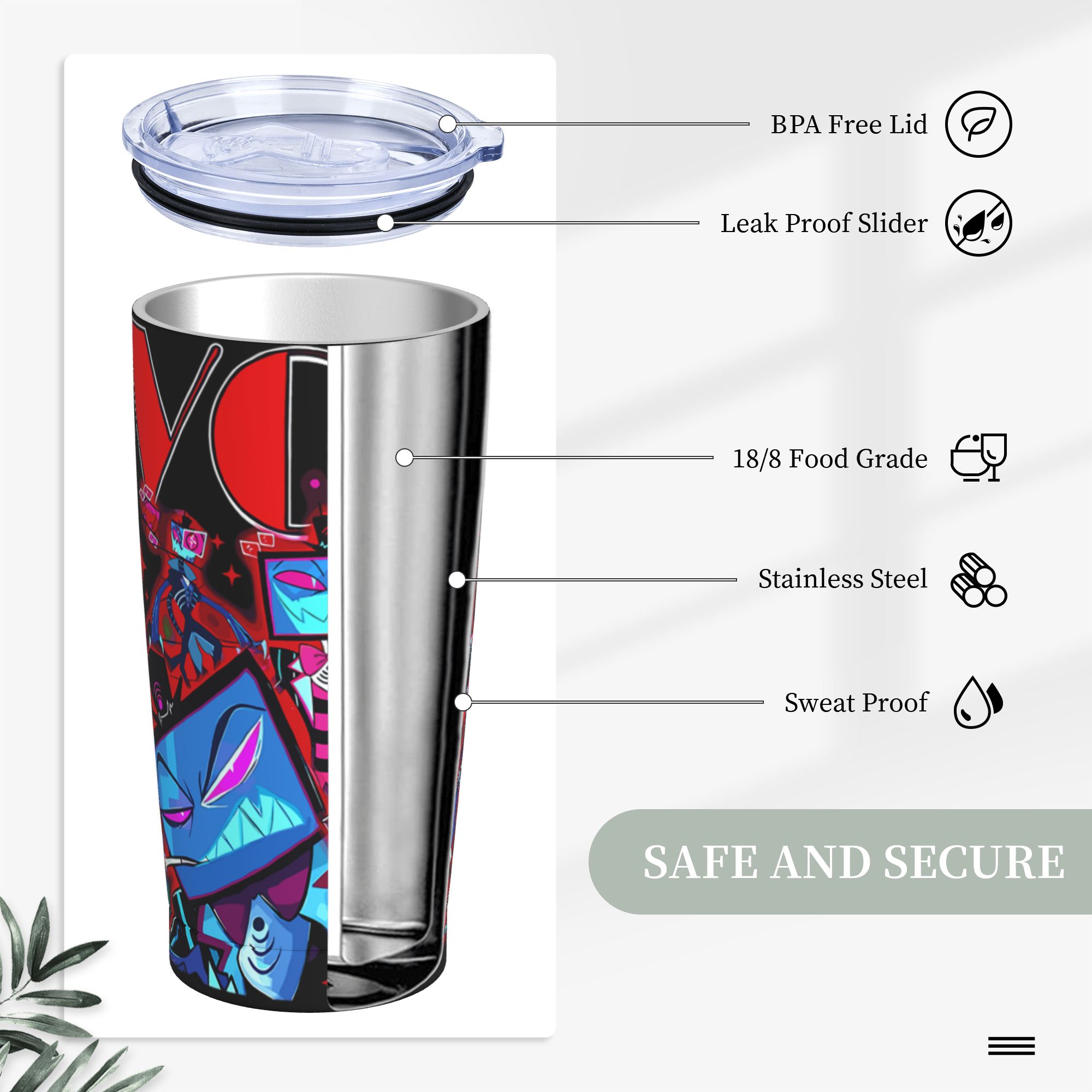 Hazbins Anime Hotel Vox Insula - مراجعة Stainless Steel Straw وسعره