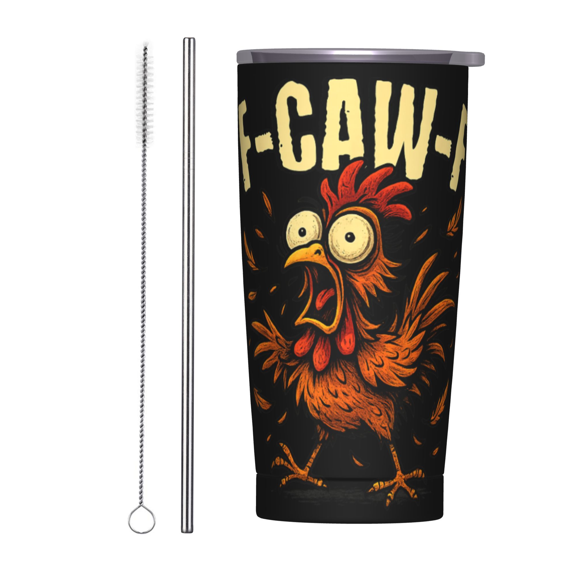 F-Caw-F Chicken FCAWF Tumbler  - مراجعة Stainless Steel Straw وسعره