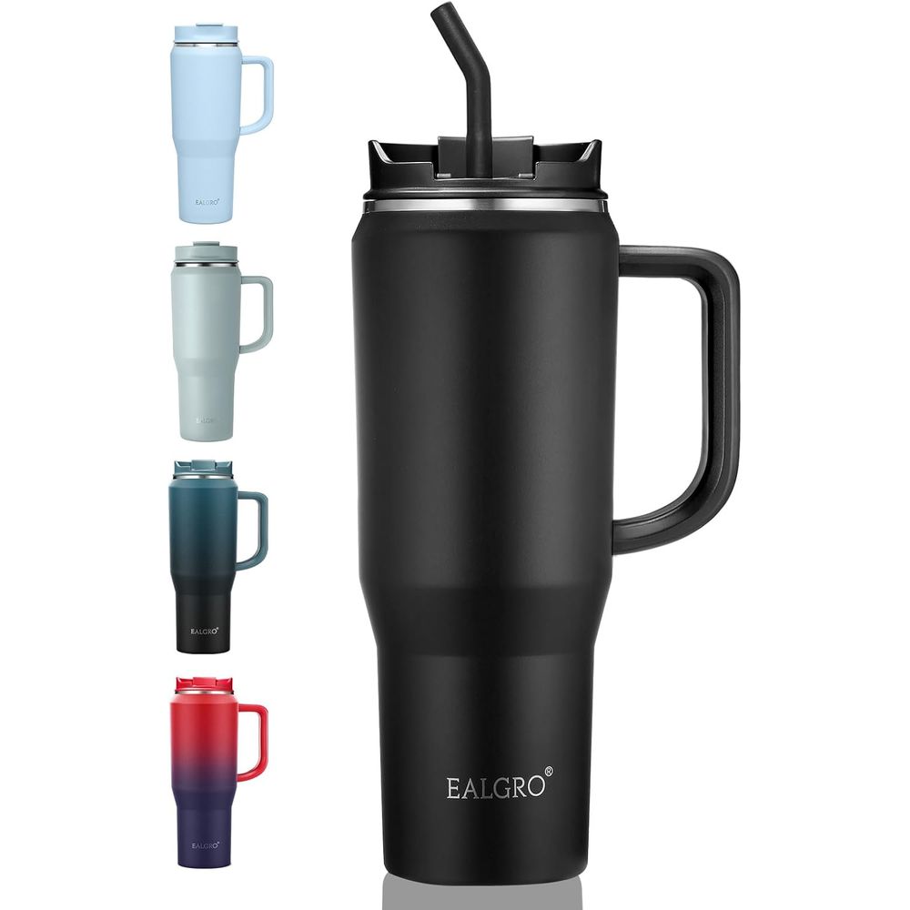 40 oz Insulated Travel Mug wit - مراجعة Stainless Steel Straw وسعره