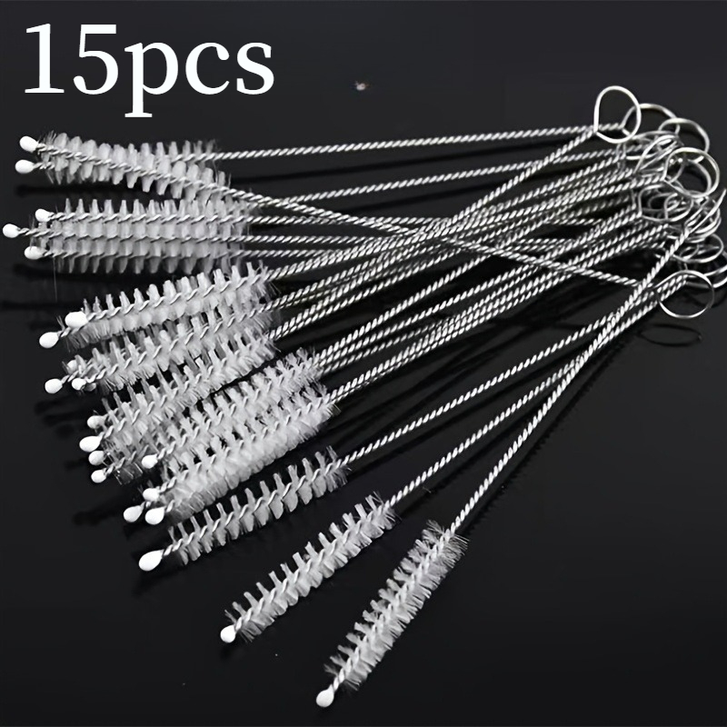 15Pcs stainless steel straw cl - مراجعة Stainless Steel Straw وسعره