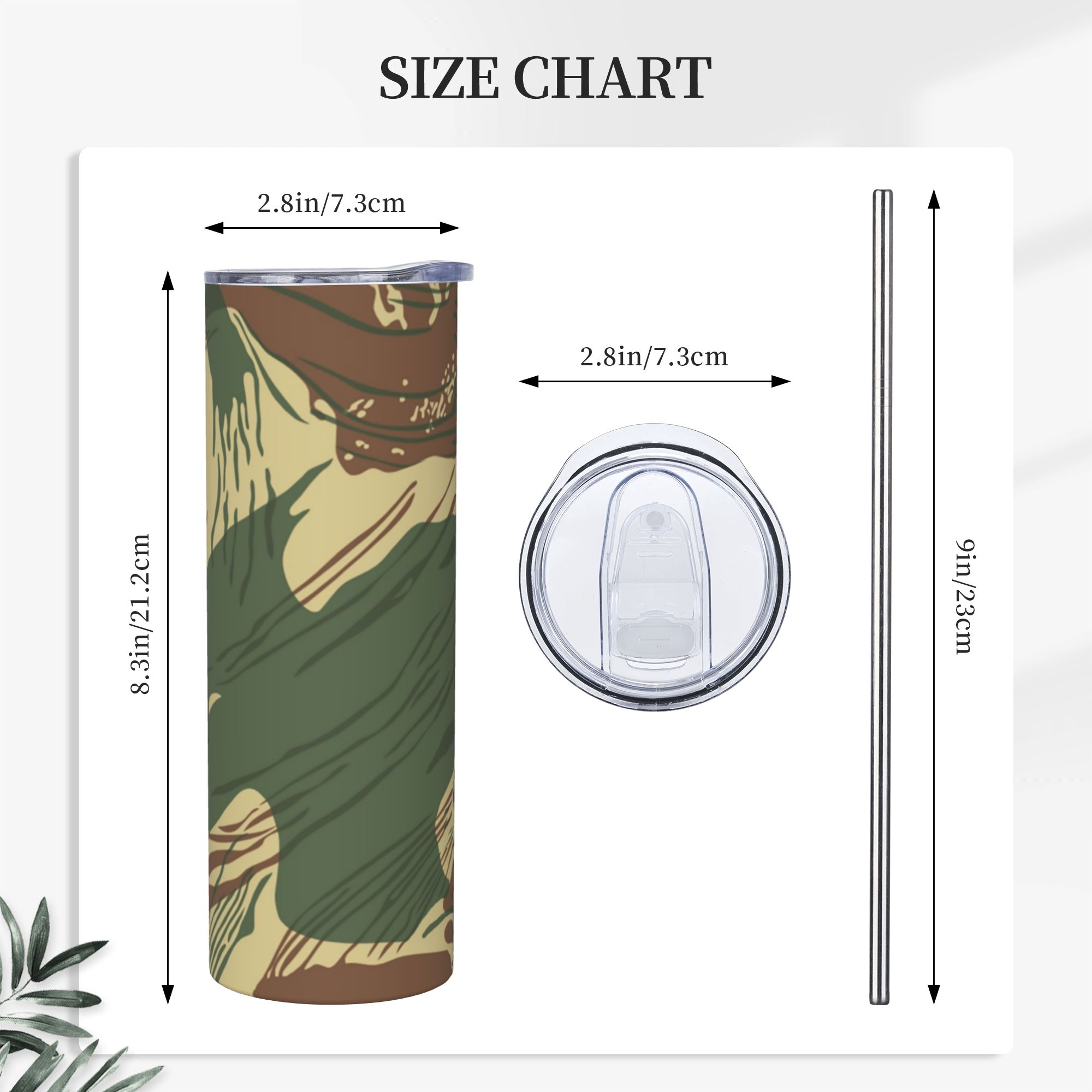Rhodesian War Camouflage Tumbl - مراجعة Stainless Steel Straw وسعره