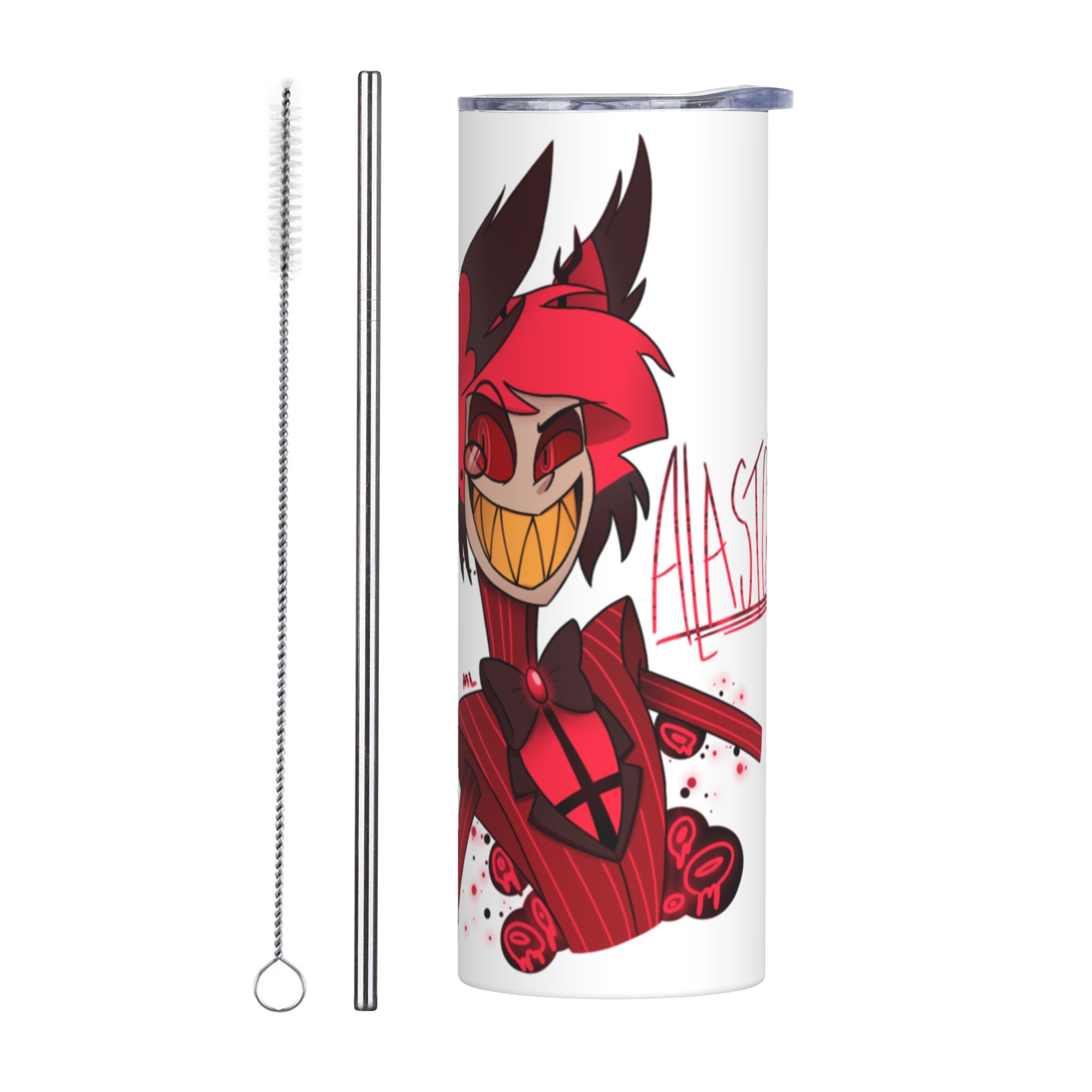 Hazbins TV Show Hotel Tumbler  - مراجعة Stainless Steel Straw وسعره