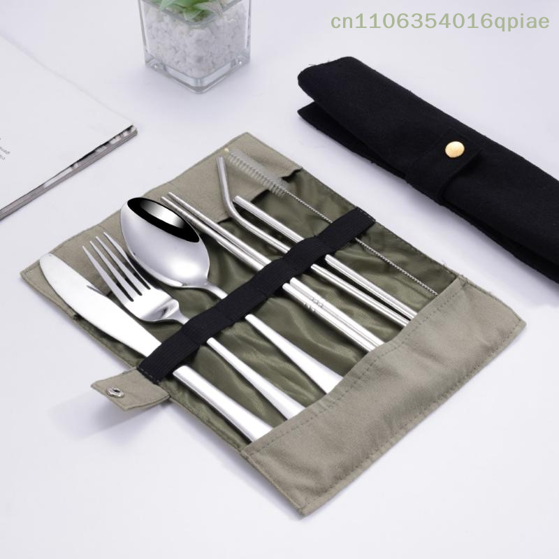 8 Pcs/Set Tableware Travel Cut - مراجعة Stainless Steel Straw وسعره